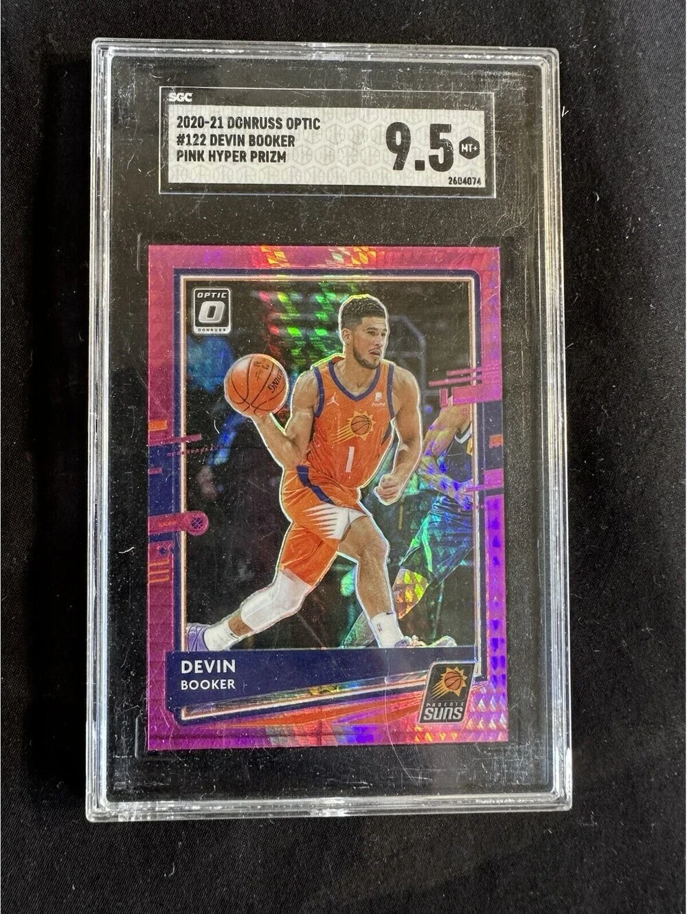2020-21 Panini Donruss Optic Devin Booker #122 Pink Hyper Prizm SGC 9.5